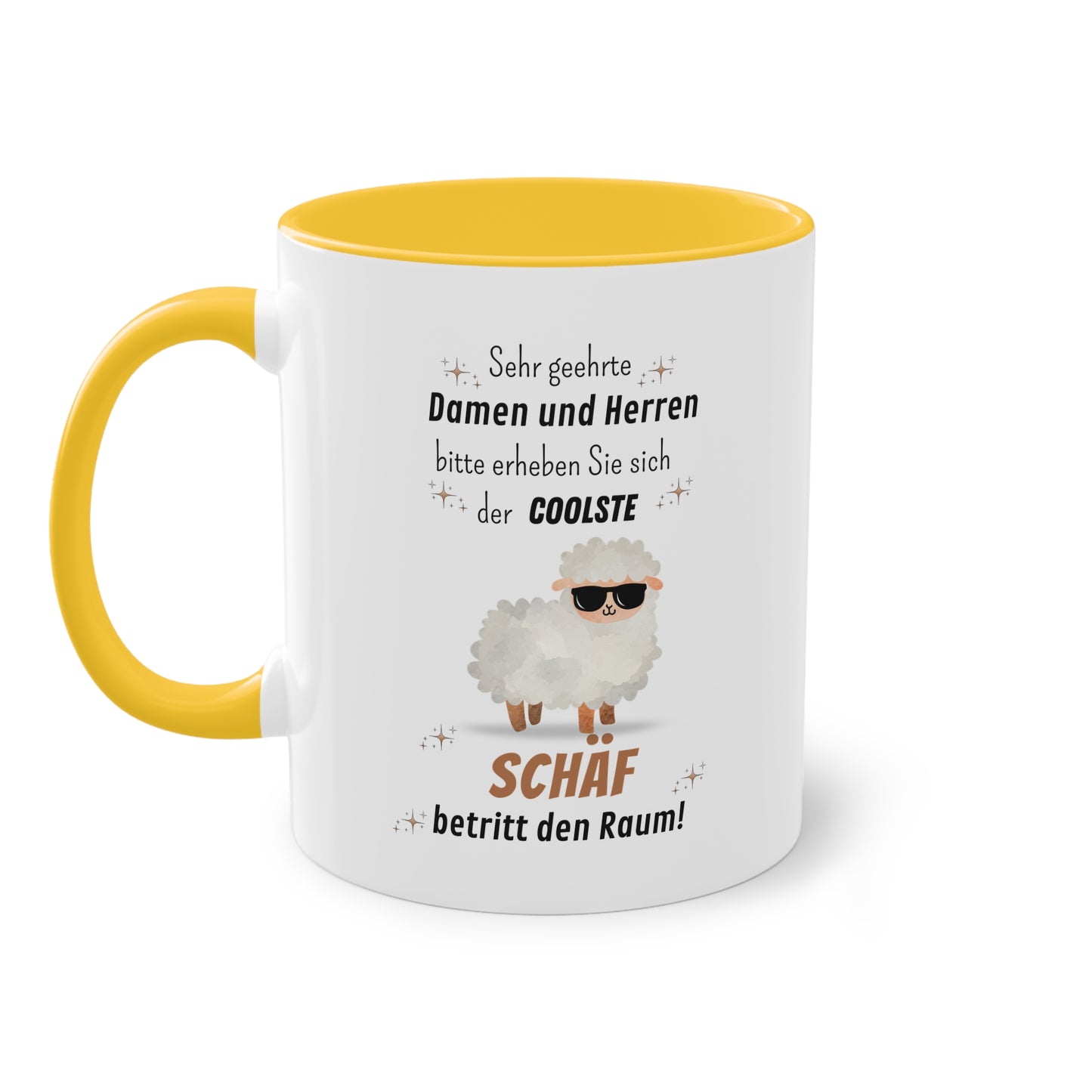 Sehr geehrte Damen und Herren bitte erheben Sie sich der coolste Schäf betritt den Raum! - Zwei-Ton-Tasse