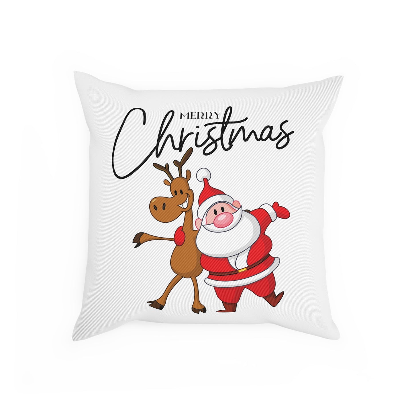 Merry Christmas Rentier und Santa - Sofa-/Dekokissen