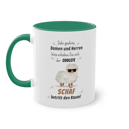 Sehr geehrte Damen und Herren bitte erheben Sie sich der coolste Schäf betritt den Raum! - Zwei-Ton-Tasse