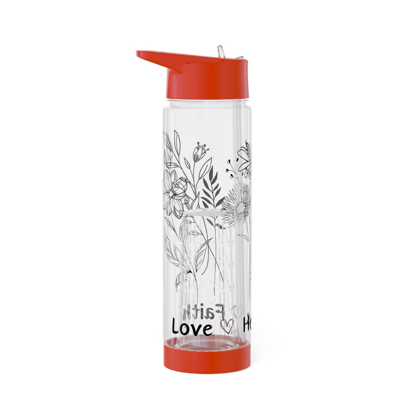 Love, Hope, Faith - Infuser-Wasserflasche