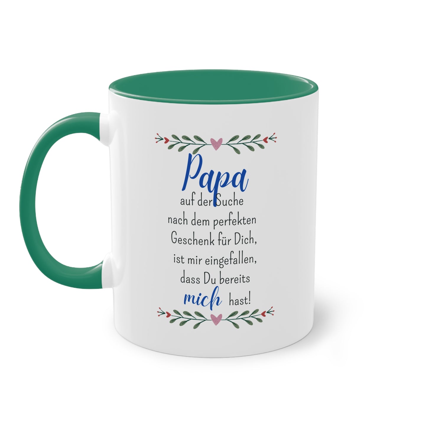 Papa auf der Suche nach dem perfekten Geschenk... - Zwei-Ton-Tasse