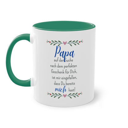 Papa auf der Suche nach dem perfekten Geschenk... - Zwei-Ton-Tasse