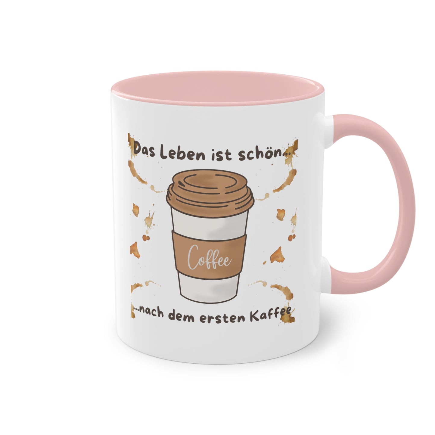 Das Leben ist schön, nach dem ersten Kaffee - Zwei-Ton-Kaffeetasse