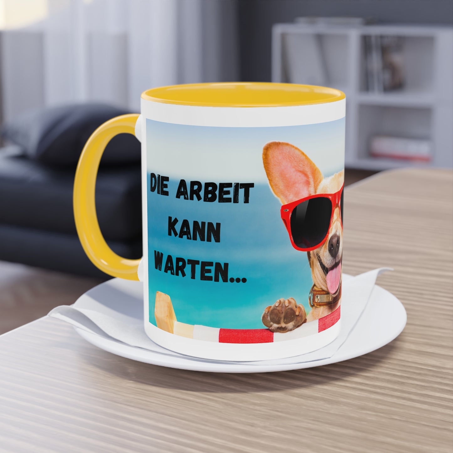 Die Arbeit kann warten... - Zwei-Ton-Kaffeetasse