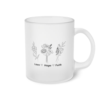 Love, Hope, Faith - Milchglastasse