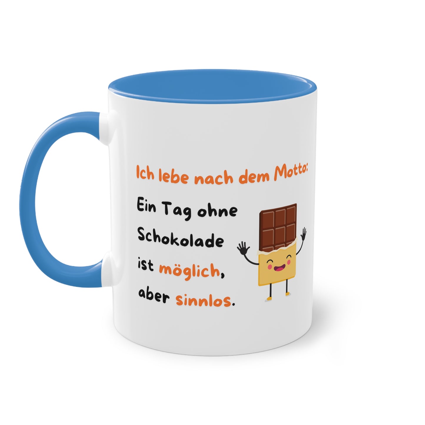 Ich lebe nach dem Motto  - Zwei-Ton-Kaffeetasse