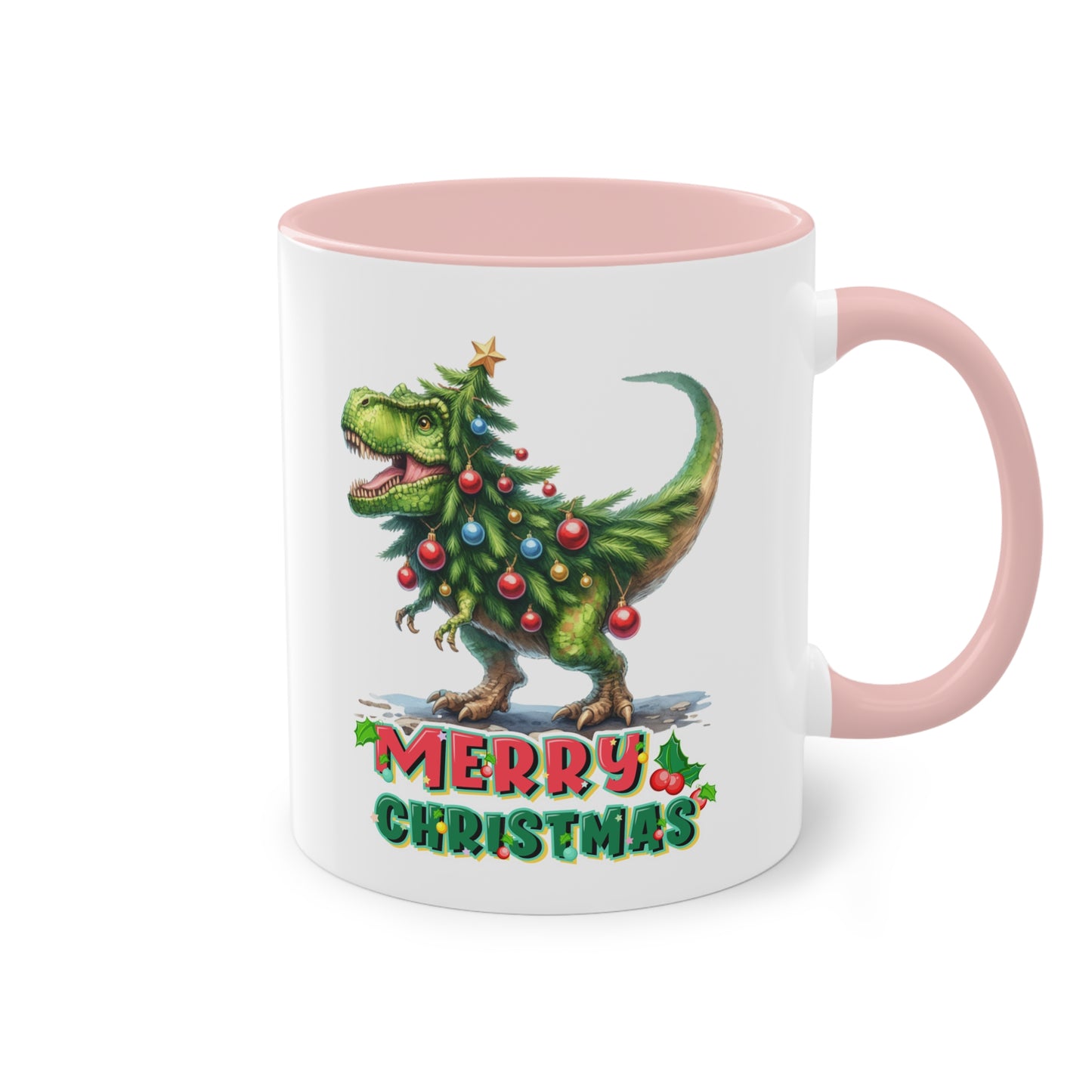 Merry Christmas T-Rex - Zwei-Ton-Kaffeetasse