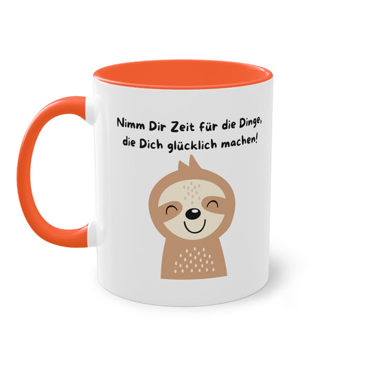 Nimm Dir die Zeit für die Dinge, die Dich glücklich machen - Zwei-Ton-Kaffeetasse