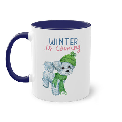 Winter is coming kleiner Hund - Zwei-Ton-Kaffeetasse