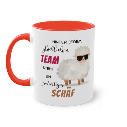 Hinter jedem glücklichen Team steht ein großartiger Schäf - Zwei-Ton-Tasse