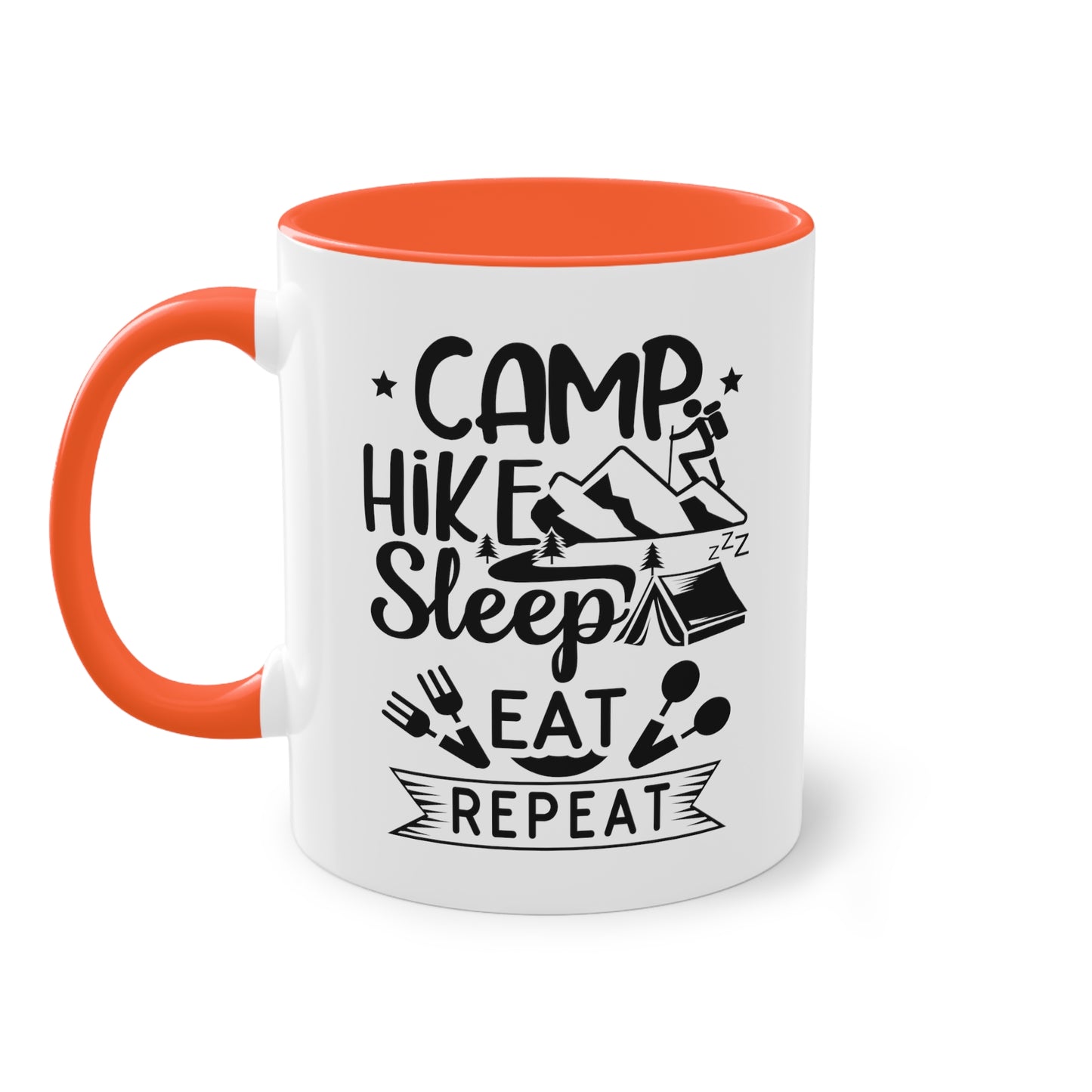 Camp, Hike, Sleep, Eat, Repeat - Zwei-Ton-Kaffeetasse