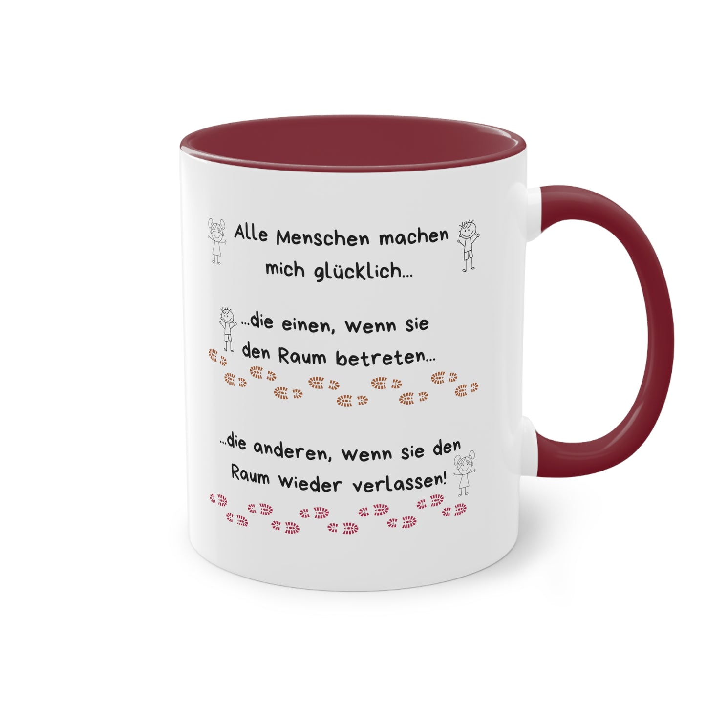 Alle Menschen machen mich glücklich... - Zwei-Ton-Kaffeetasse