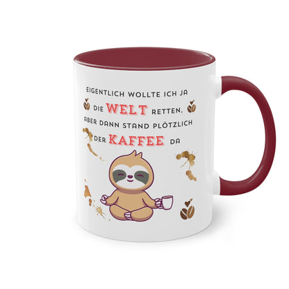 Eigentlich wollte ich die Welt retten - Zwei-Ton-Kaffeetasse