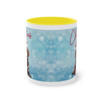 Hund Merry Christmas (2) - Zwei-Ton-Kaffeetasse