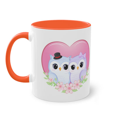 Eulen Valentinstag - Zwei-Ton-Tasse