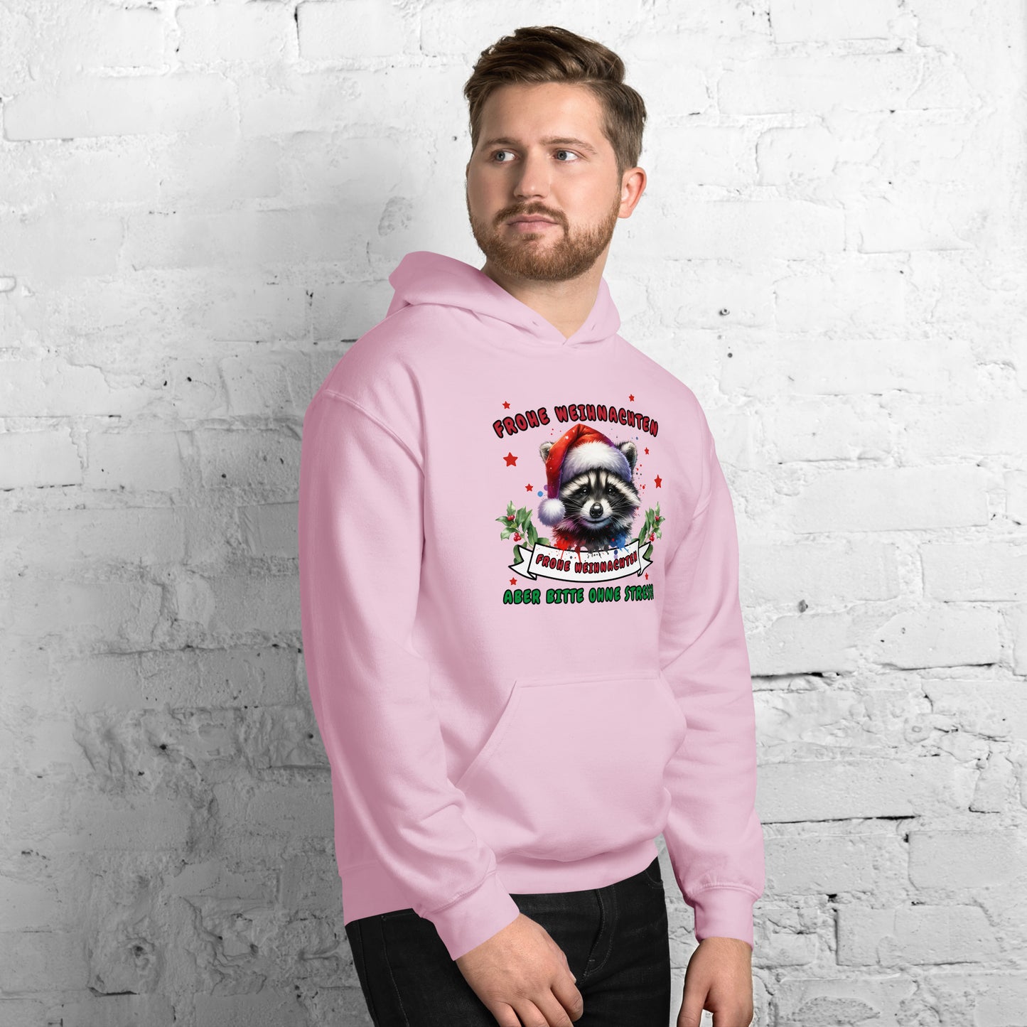 Weihnachts-Waschbär - Frohe Weihnachten, aber bitte ohne Stress! - Kapuzenpullover