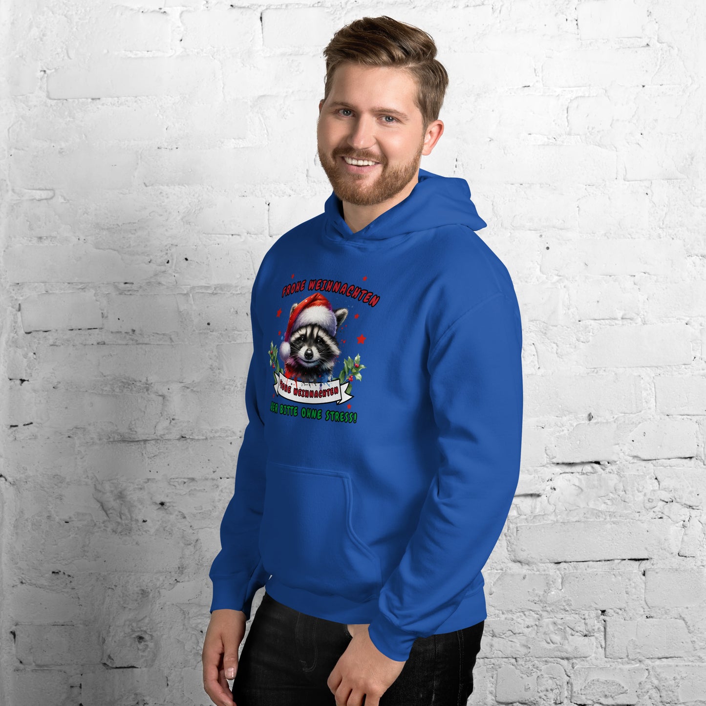 Weihnachts-Waschbär - Frohe Weihnachten, aber bitte ohne Stress! - Kapuzenpullover